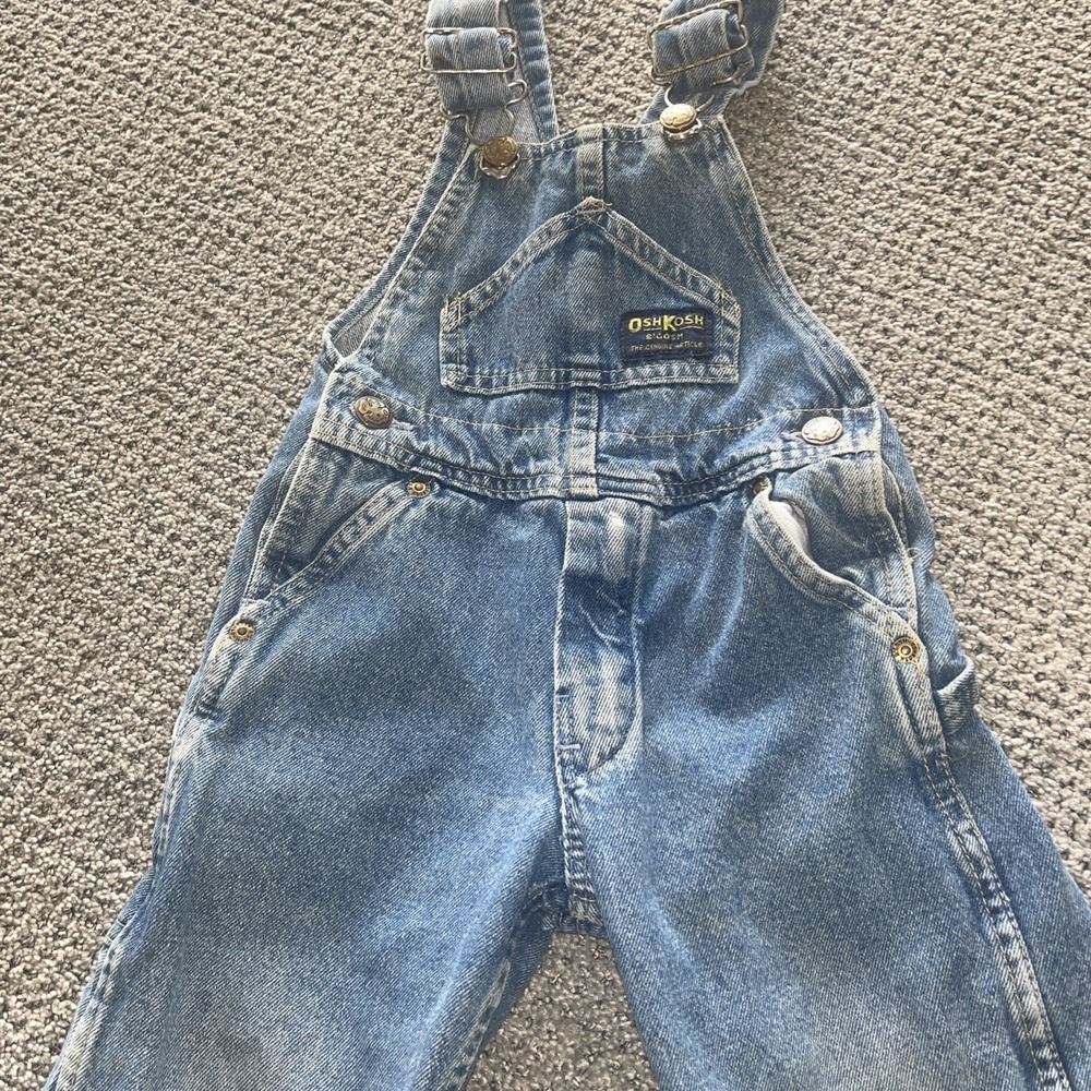 Vintage‎ Oshkosh Overalls. Rare Style. Vestbak. Jean, Denim. 3T. Knee Patches - Picture 4 of 10